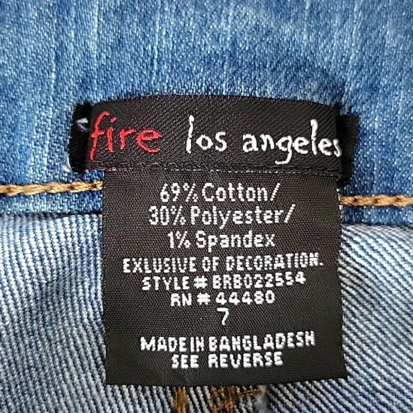Fire Los Angeles Hi Rise Embroidered Skinny Jeans Size 7 - Picture 9 of 11